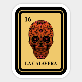 Mexican La Calavera lottery traditional Sugar Skull Sticker